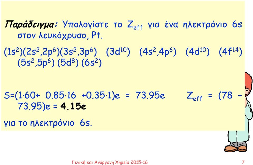 ) (4d 10 ) (4f 14 ) (5s 2,5p 6 ) (5d 8 ) (6s 2 ) S=(1 60+ 0.85 16 +0.