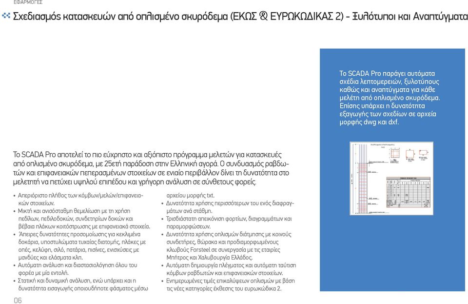 Το SCADA Pro αποτελεί το πιο εύχρηστο και αξιόπιστο πρόγραµµα µελετών για κατασκευές από οπλισµένο σκυρόδεµα, µε 25ετή παράδοση στην Ελληνική αγορά.