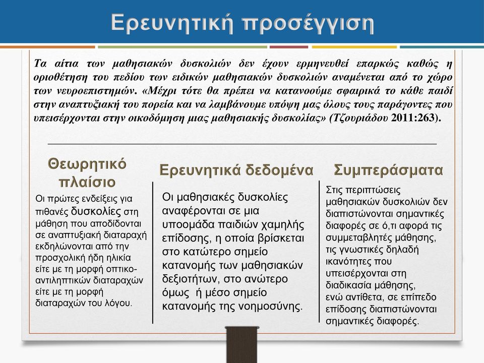 «Μέχρι τότε θα πρέπει να κατανοούμε σφαιρικά το κάθε παιδί στην αναπτυξιακή του πορεία και να λαμβάνουμε υπόψη μας όλους τους παράγοντες που υπεισέρχονται στην οικοδόμηση μιας μαθησιακής δυσκολίας»