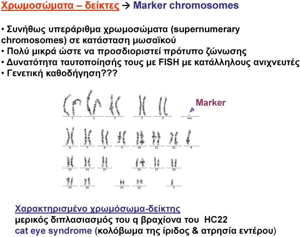 τους με FISH με κατάλληλους ανιχνευτές Γενετική καθοδήγηση?