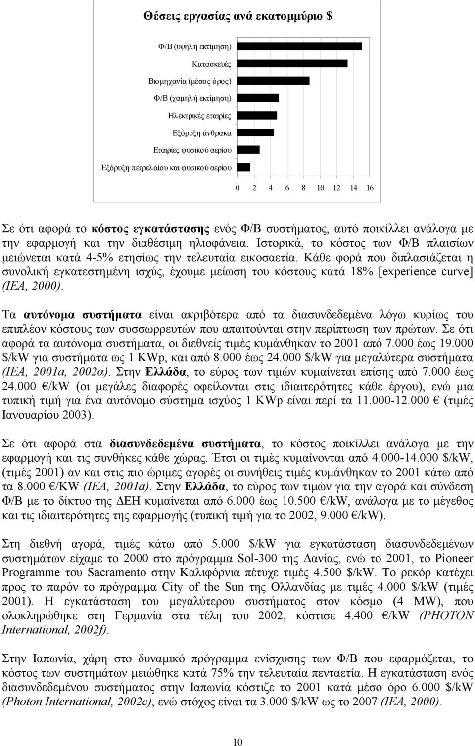 Ιστορικά, το κόστος των Φ/Β πλαισίων µειώνεται κατά 4-5% ετησίως την τελευταία εικοσαετία.