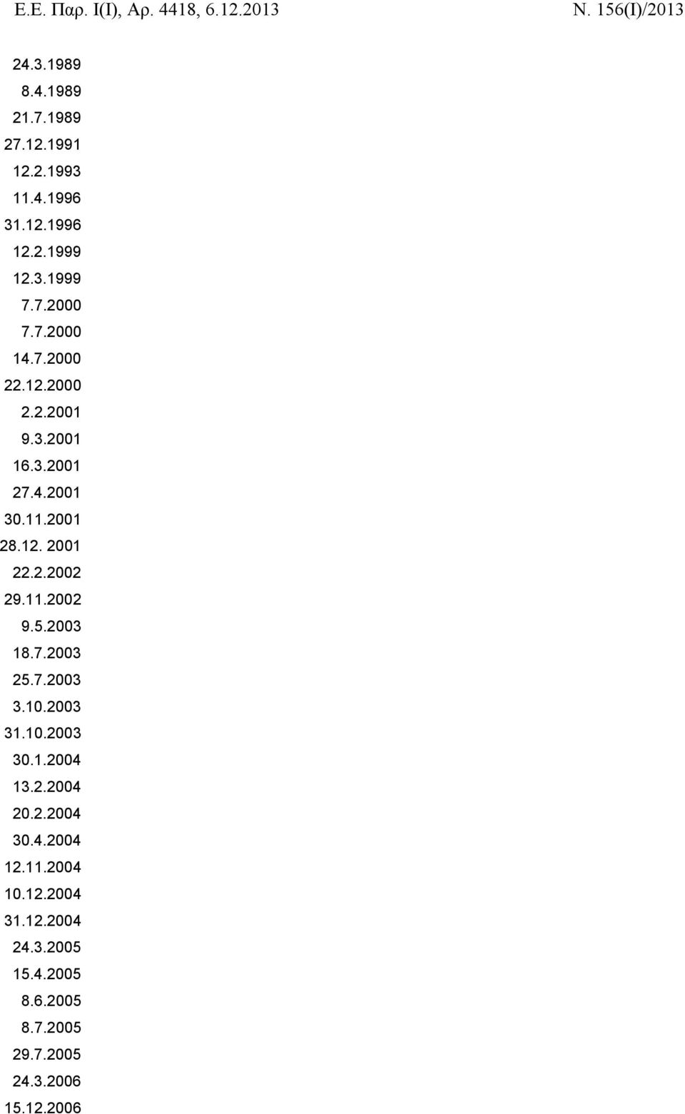 11.2002 9.5.2003 18.7.2003 25.7.2003 3.10.2003 31.10.2003 30.1.2004 13.2.2004 20.2.2004 30.4.2004 12.