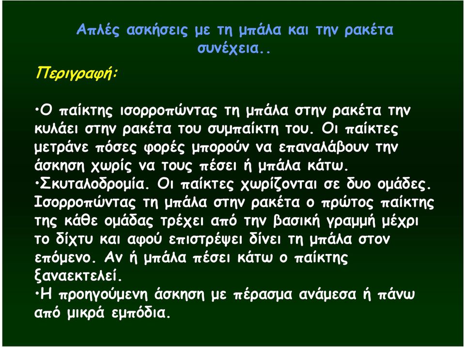 Οι παίκτες χωρίζονται σε δυο ομάδες.