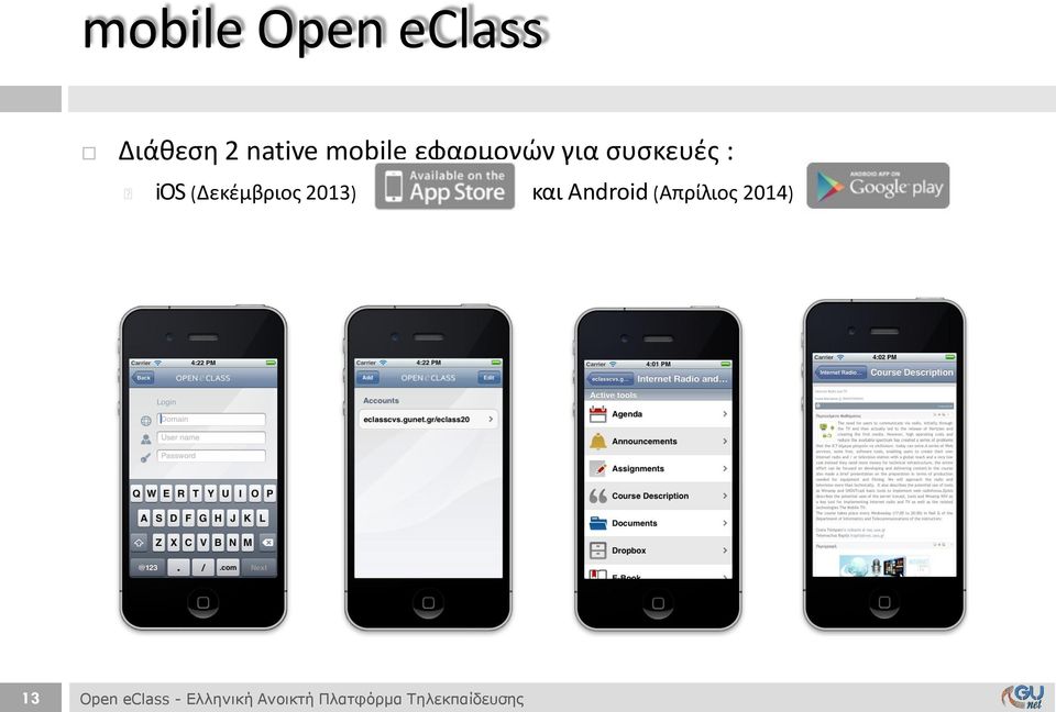 2013) και Android (Απρίλιος 2014) 13 Open