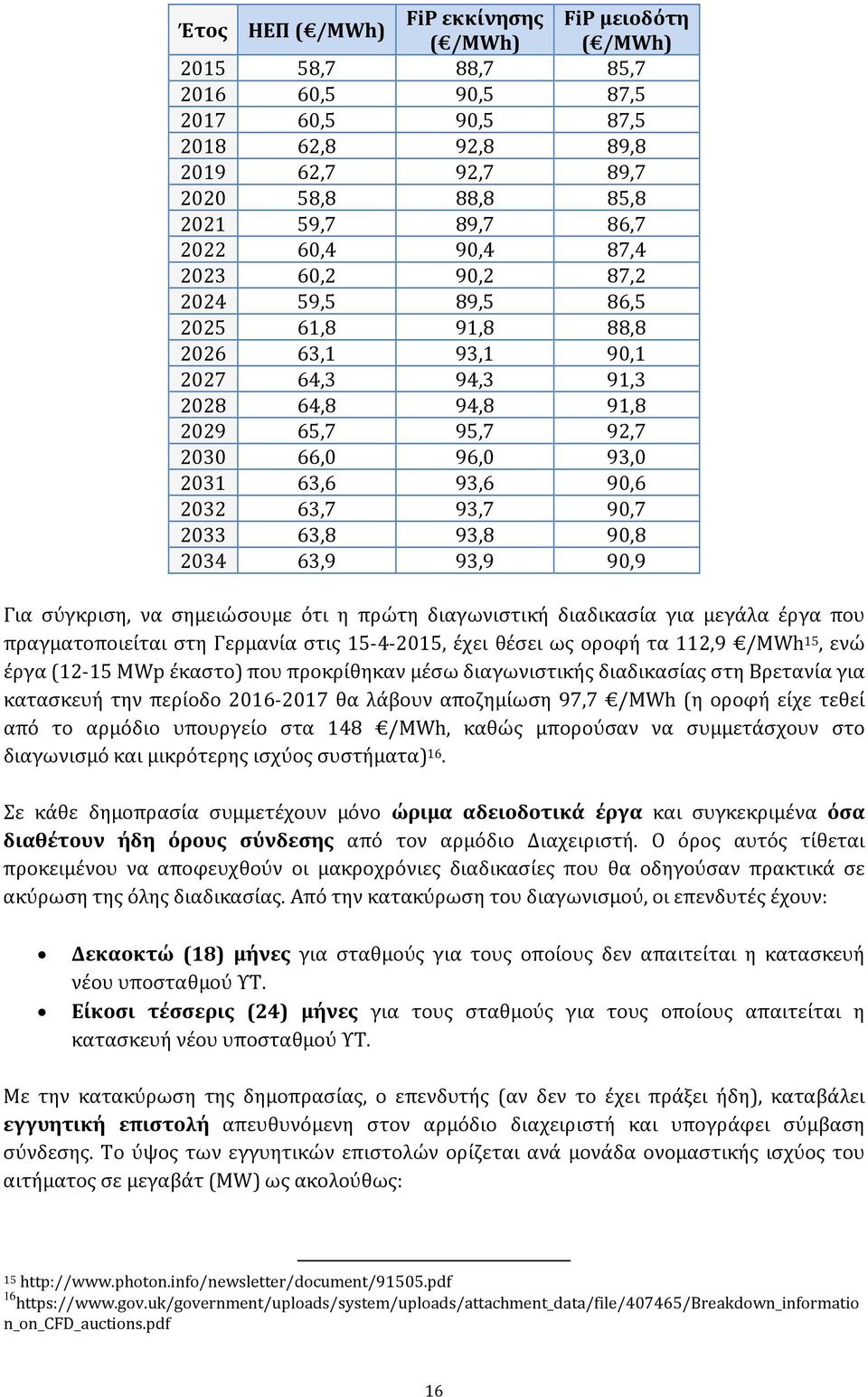 2032 63,7 93,7 90,7 2033 63,8 93,8 90,8 2034 63,9 93,9 90,9 Για σύγκριση, να σημειώσουμε ότι η πρώτη διαγωνιστική διαδικασία για μεγάλα έργα που πραγματοποιείται στη Γερμανία στις 15-4-2015, έχει