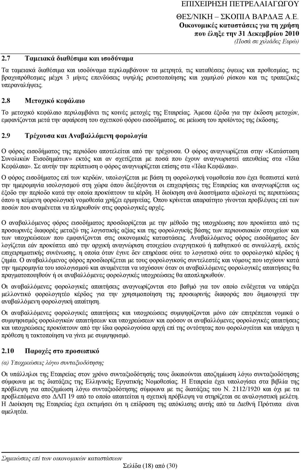 Άμεσα έξοδα για την έκδοση μετοχών, εμφανίζονται μετά την αφαίρεση του σχετικού φόρου εισοδήματος, σε μείωση του προϊόντος της έκδοσης. 2.