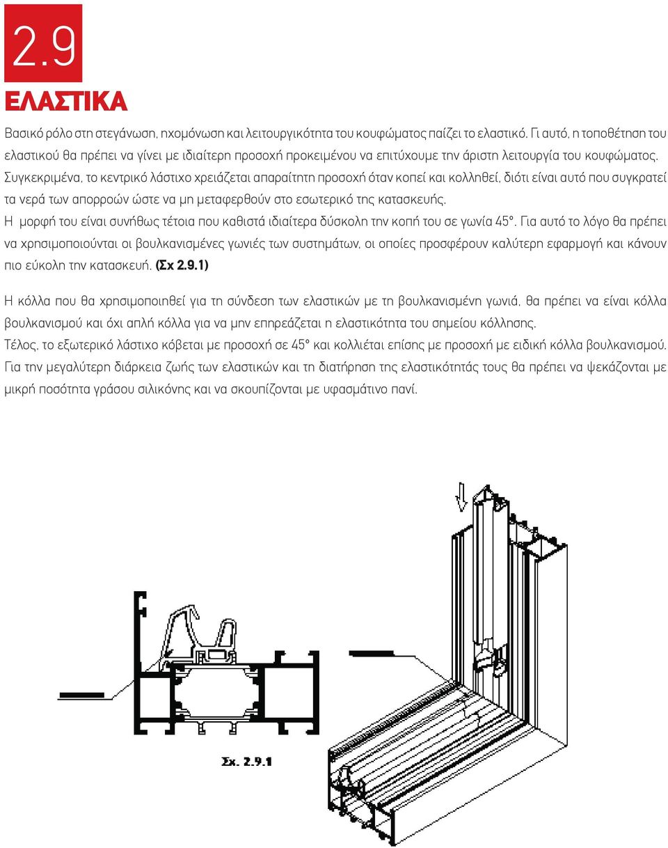 Συγκεκριμένα, το κεντρικό λάστιχο χρειάζεται απαραίτητη προσοχή όταν κοπεί και κολληθεί, διότι είναι αυτό που συγκρατεί τα νερά των απορροών ώστε να μη μεταφερθούν στο εσωτερικό της κατασκευής.