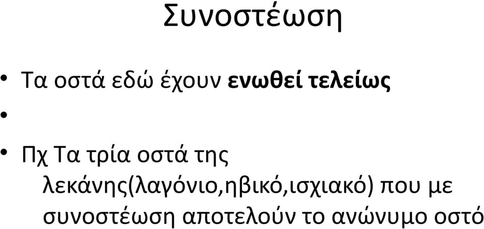 λεκάνης(λαγόνιο,ηβικό,ισχιακό) που