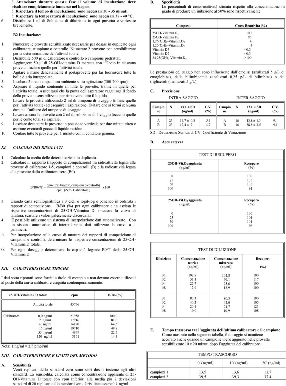 umerare le provette sensibilizzate necessarie per dosare in duplicato ogni calibratore, campione o controllo. umerare 2 provette non sensibilizzate per la determinazione dell attività totale. 2. Distribuire µl di calibratore o controllo o campione pretrattati.