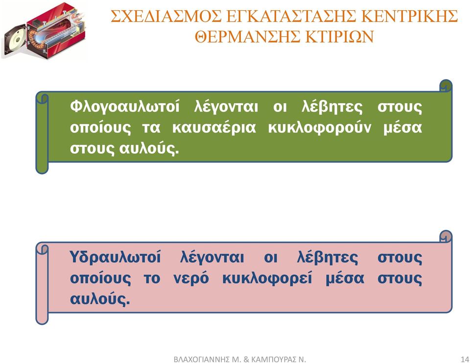 Υδραυλωτοί λέγονται οι λέβητες στους οποίους το