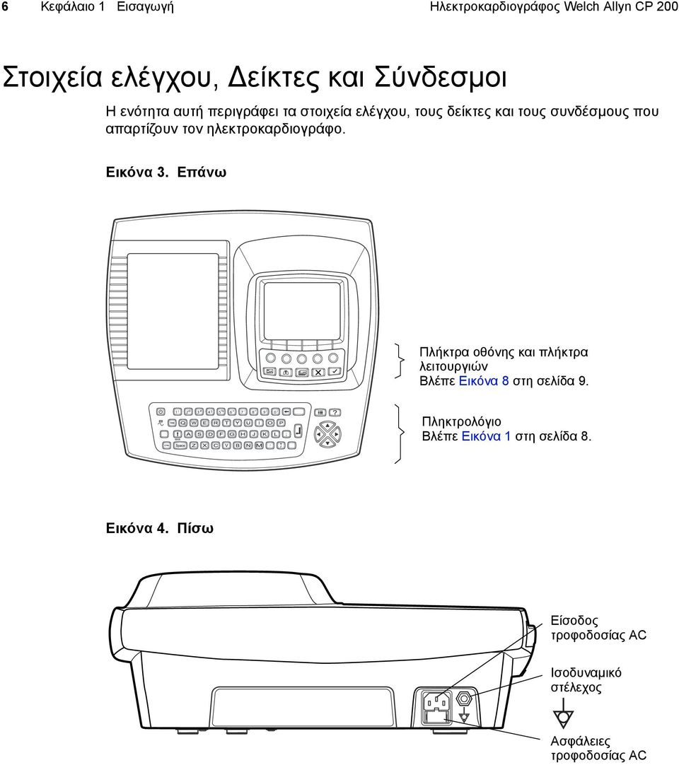 Επάνω Πλήκτρα οθόνης και πλήκτρα λειτουργιών Βλέπε Εικόνα 8 στη σελίδα 9. 1!