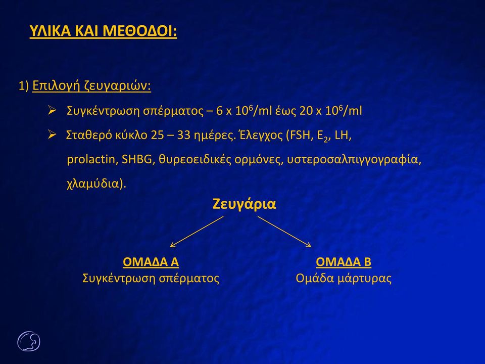 Έλεγχος (FSH, E 2, LH, prolactin, SHBG, θυρεοειδικές ορμόνες,