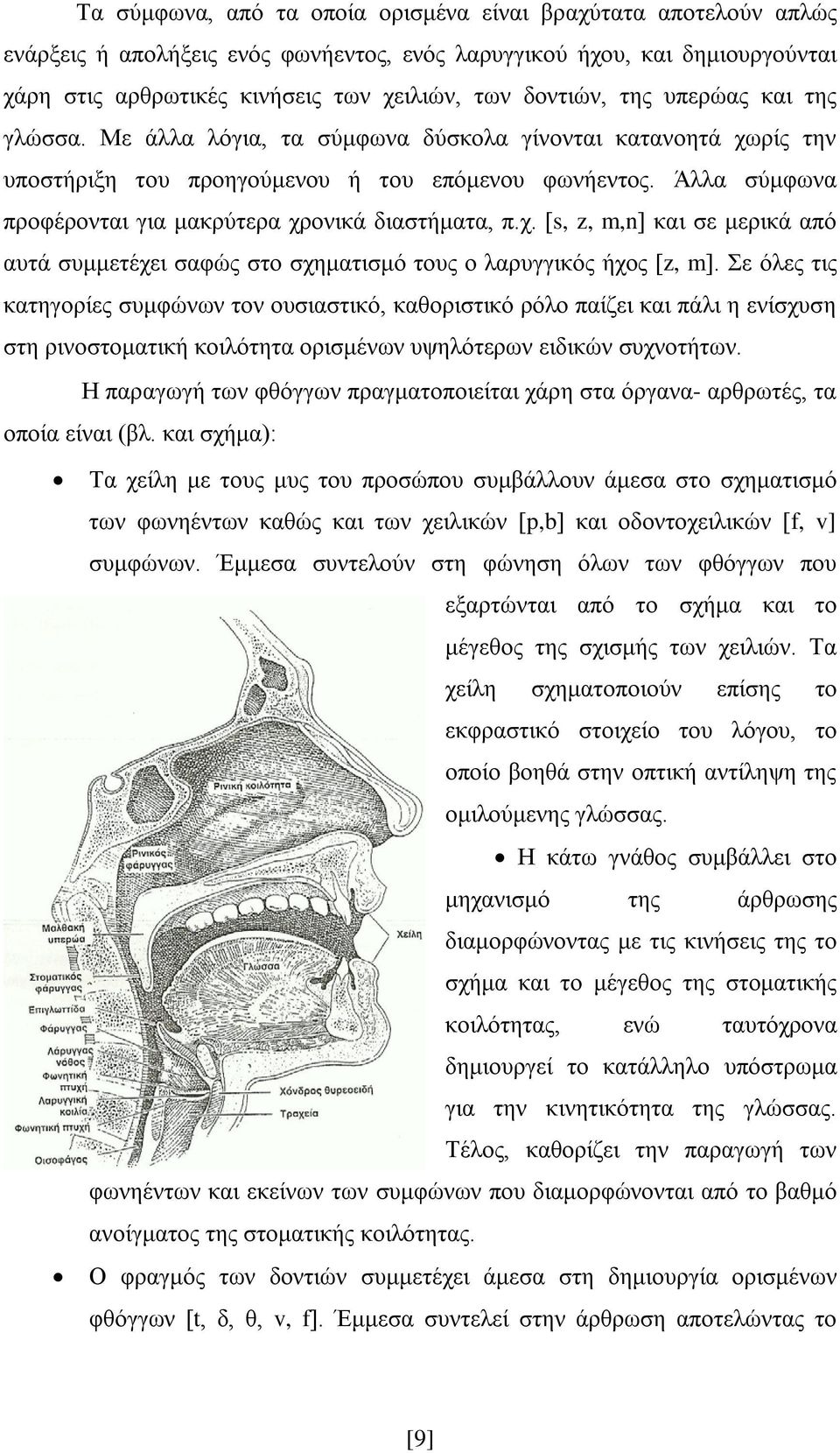 Άλλα σύμφωνα προφέρονται για μακρύτερα χρονικά διαστήματα, π.χ. [s, z, m,n] και σε μερικά από αυτά συμμετέχει σαφώς στο σχηματισμό τους ο λαρυγγικός ήχος [z, m].