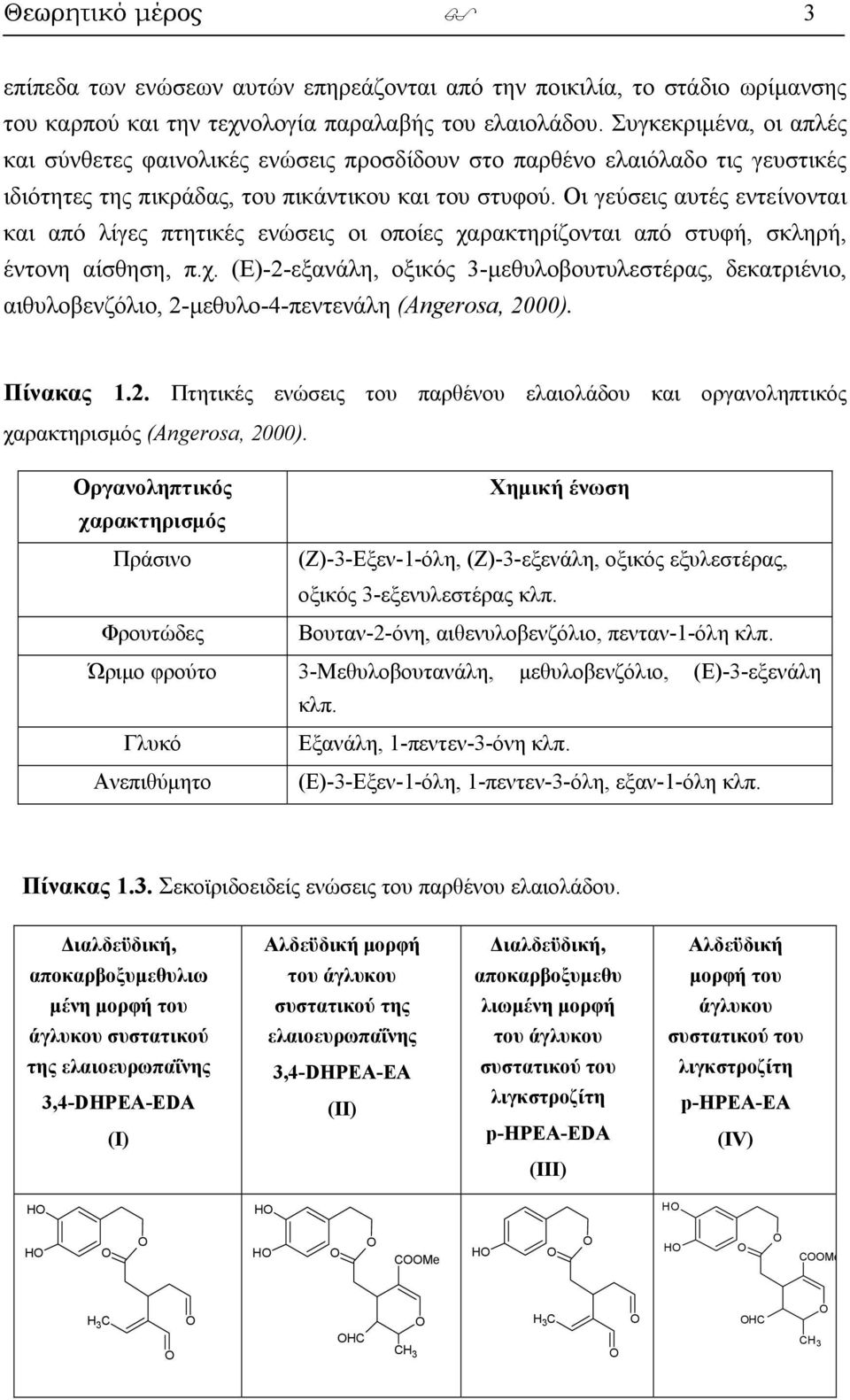 Οι γεύσεις αυτές εντείνονται και από λίγες πτητικές ενώσεις οι οποίες χαρακτηρίζονται από στυφή, σκληρή, έντονη αίσθηση, π.χ. (Ε)-2-εξανάλη, οξικός 3-μεθυλοβουτυλεστέρας, δεκατριένιο, αιθυλοβενζόλιο, 2-μεθυλο-4-πεντενάλη (Angerosa, 2).