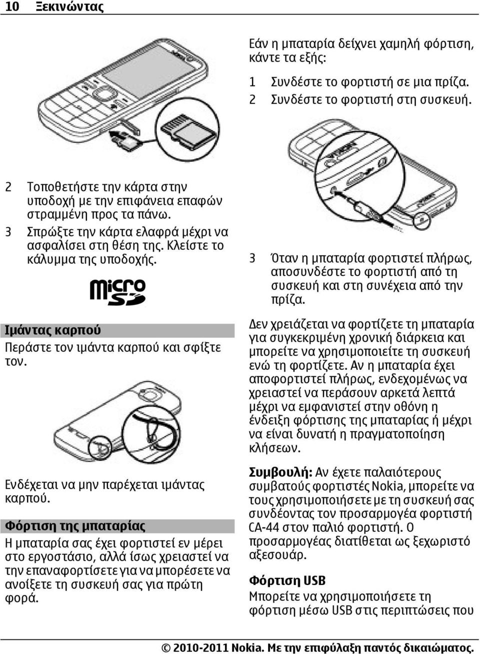 Ιμάντας καρπού Περάστε τον ιμάντα καρπού και σφίξτε τον. Ενδέχεται να μην παρέχεται ιμάντας καρπού.