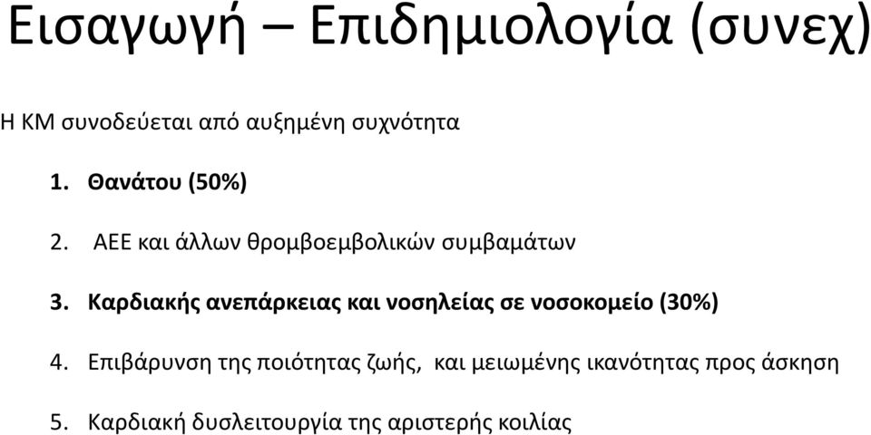 Καρδιακής ανεπάρκειας και νοσηλείας σε νοσοκομείο (30%) 4.