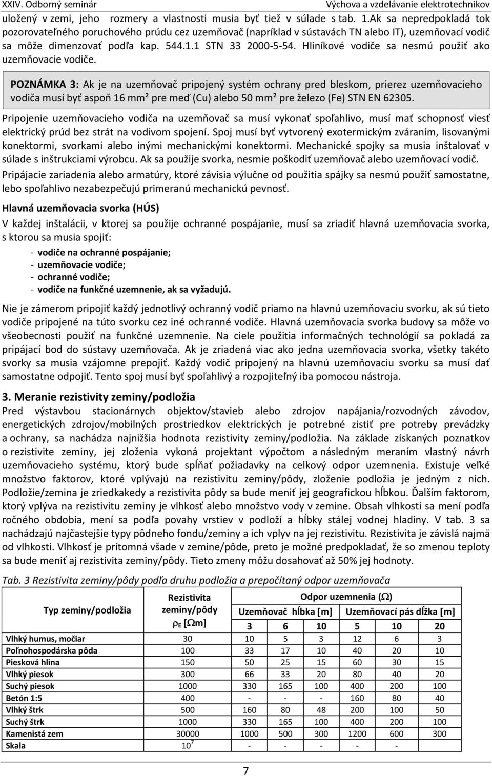 Hliníkové vodiče sa nesmú použiť ako uzemňovacie vodiče.