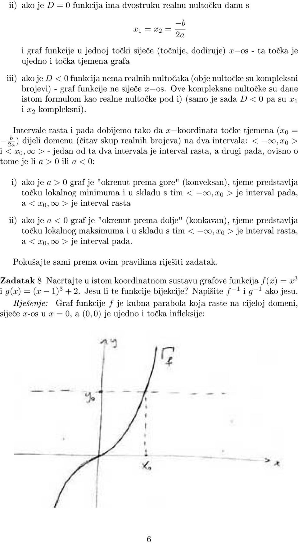 Ove kompleksne nulto ke su dane istom formulom kao realne nulto ke pod i) (samo je sada D < 0 pa su x 1 i x 2 kompleksni).