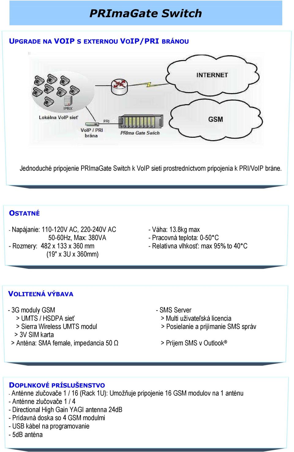HSDPA sieť > Multi užívateľská licencia > Sierra Wireless UMTS modul > Posielanie a prijímanie SMS správ > 3V SIM karta > Anténa: SMA female, impedancia 50 Ω > Príjem SMS v Outlook DOPLNKOVÉ