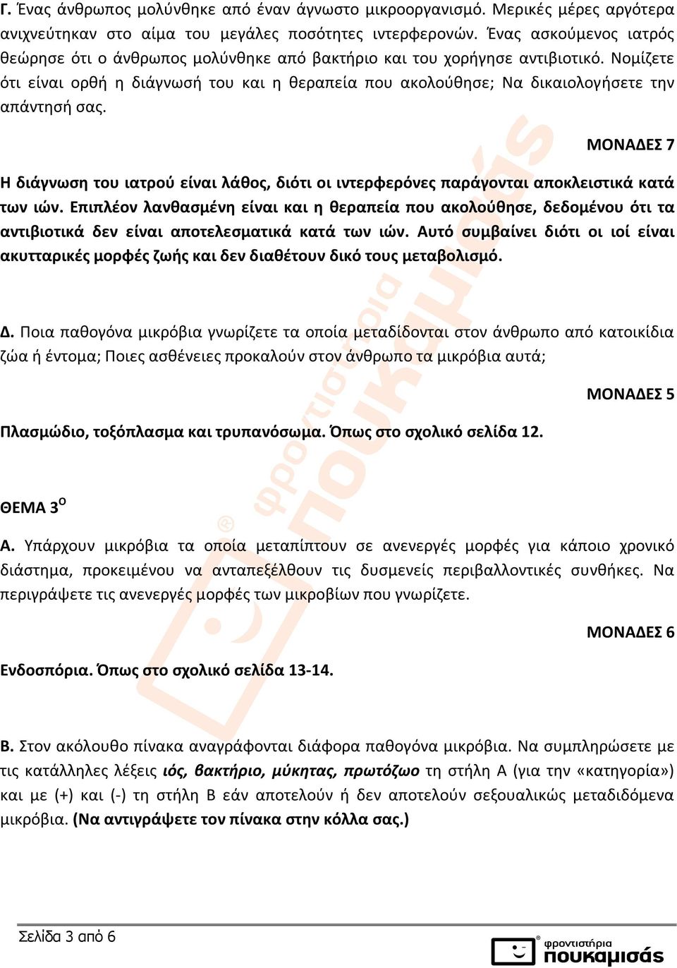 Νομίζετε ότι είναι ορθή η διάγνωσή του και η θεραπεία που ακολούθησε; Να δικαιολογήσετε την απάντησή σας.