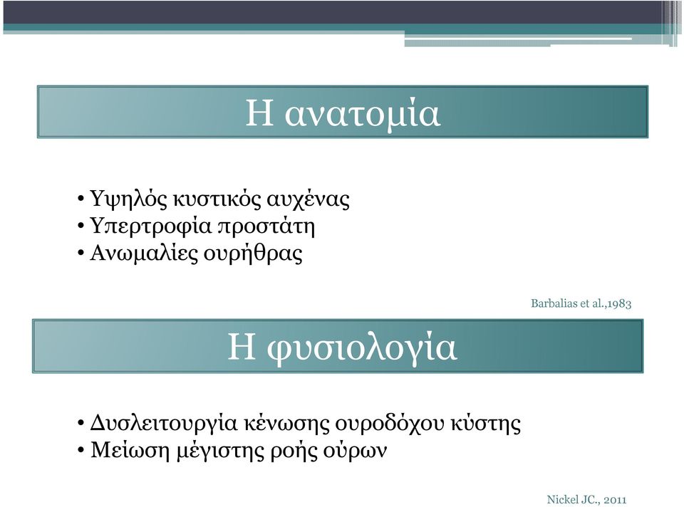,1983 Η φυσιολογία υσλειτουργία κένωσης