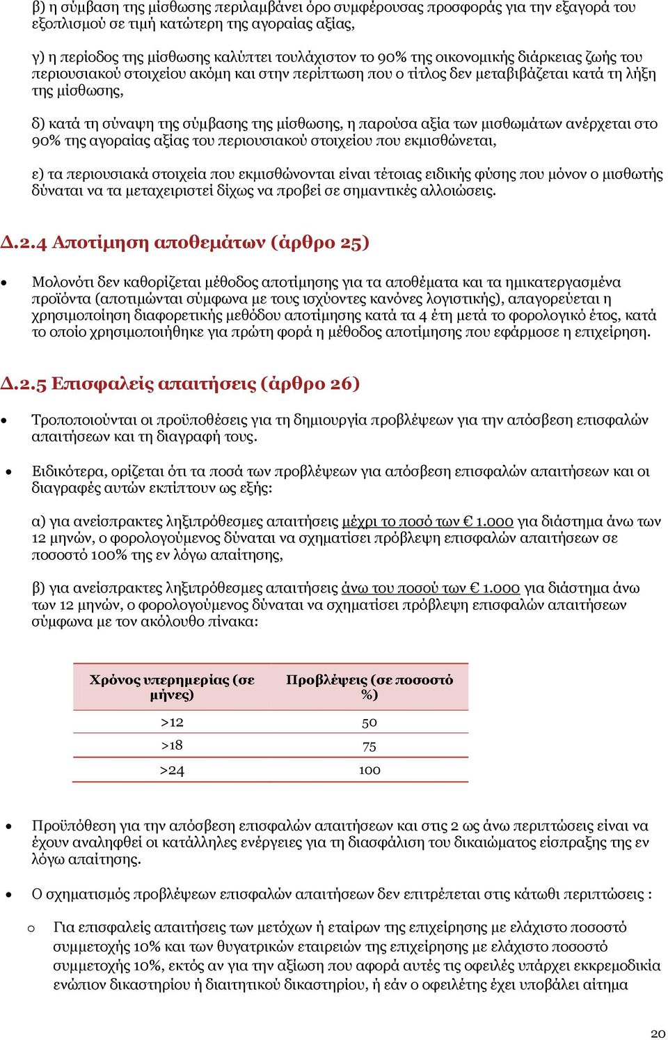 των μισθωμάτων ανέρχεται στο 90% της αγοραίας αξίας του περιουσιακού στοιχείου που εκμισθώνεται, ε) τα περιουσιακά στοιχεία που εκμισθώνονται είναι τέτοιας ειδικής φύσης που μόνον ο μισθωτής δύναται