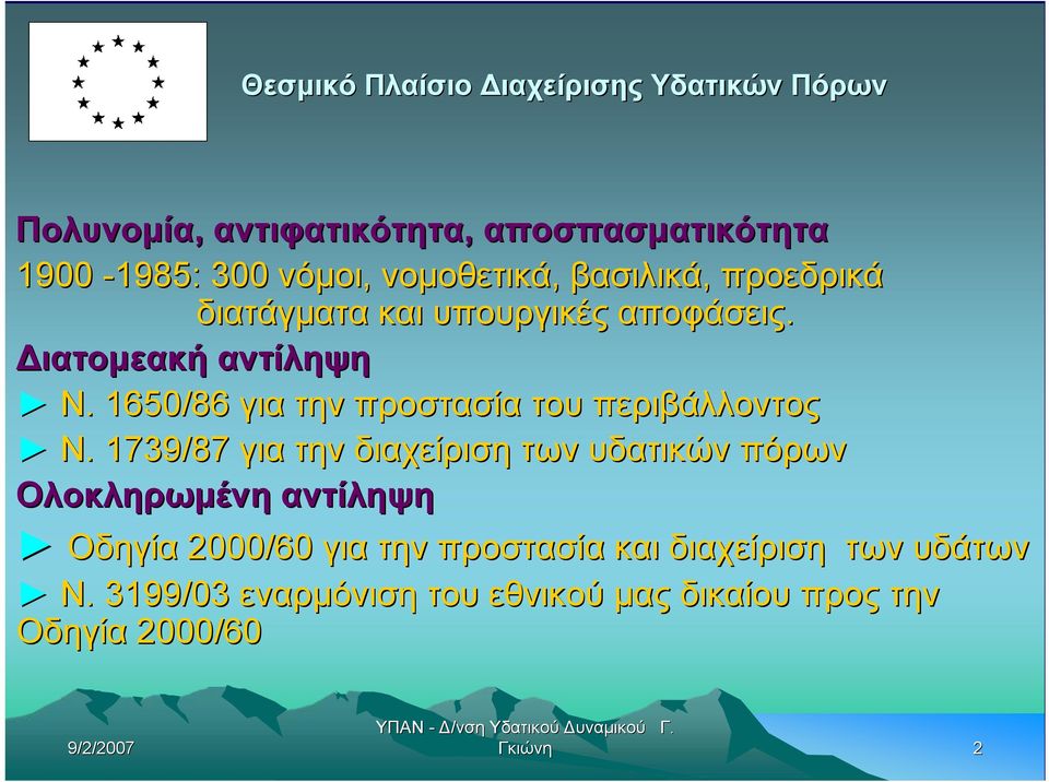 1650/86 για την προστασία του περιβάλλοντος Ν.