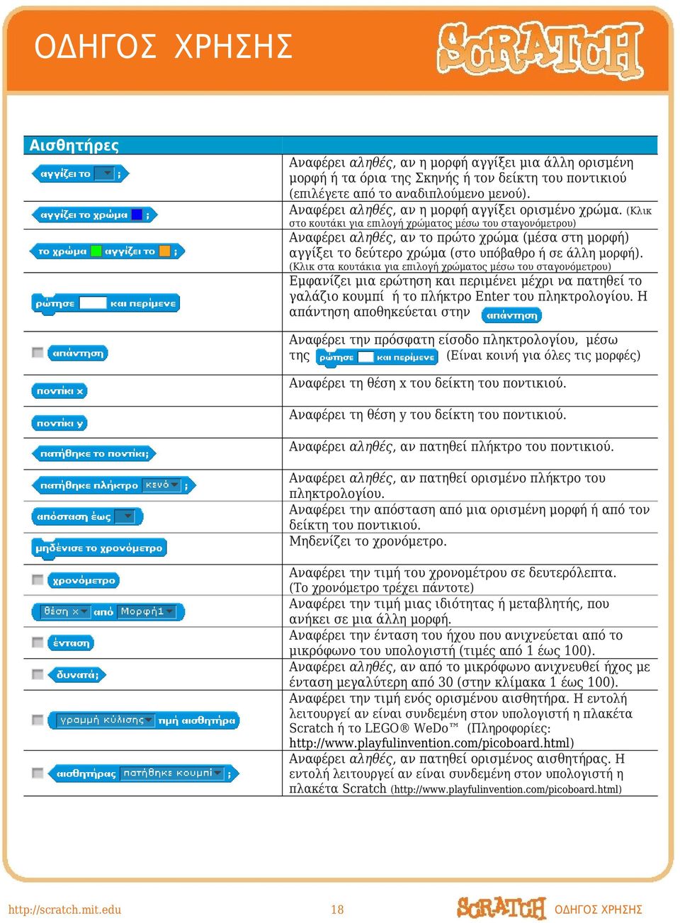 (Κλικ στο κουτάκι για επιλογή χρώματος μέσω του σταγονόμετρου) Αναφέρει αληθές, αν το πρώτο χρώμα (μέσα στη μορφή) αγγίξει το δεύτερο χρώμα (στο υπόβαθρο ή σε άλλη μορφή).