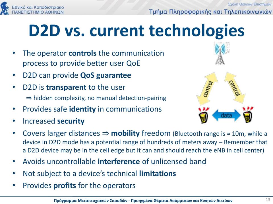 complexity, no manual detection-pairing Provides safe identity in communications Increased security Covers larger distances mobility freedom (Bluetooth range is