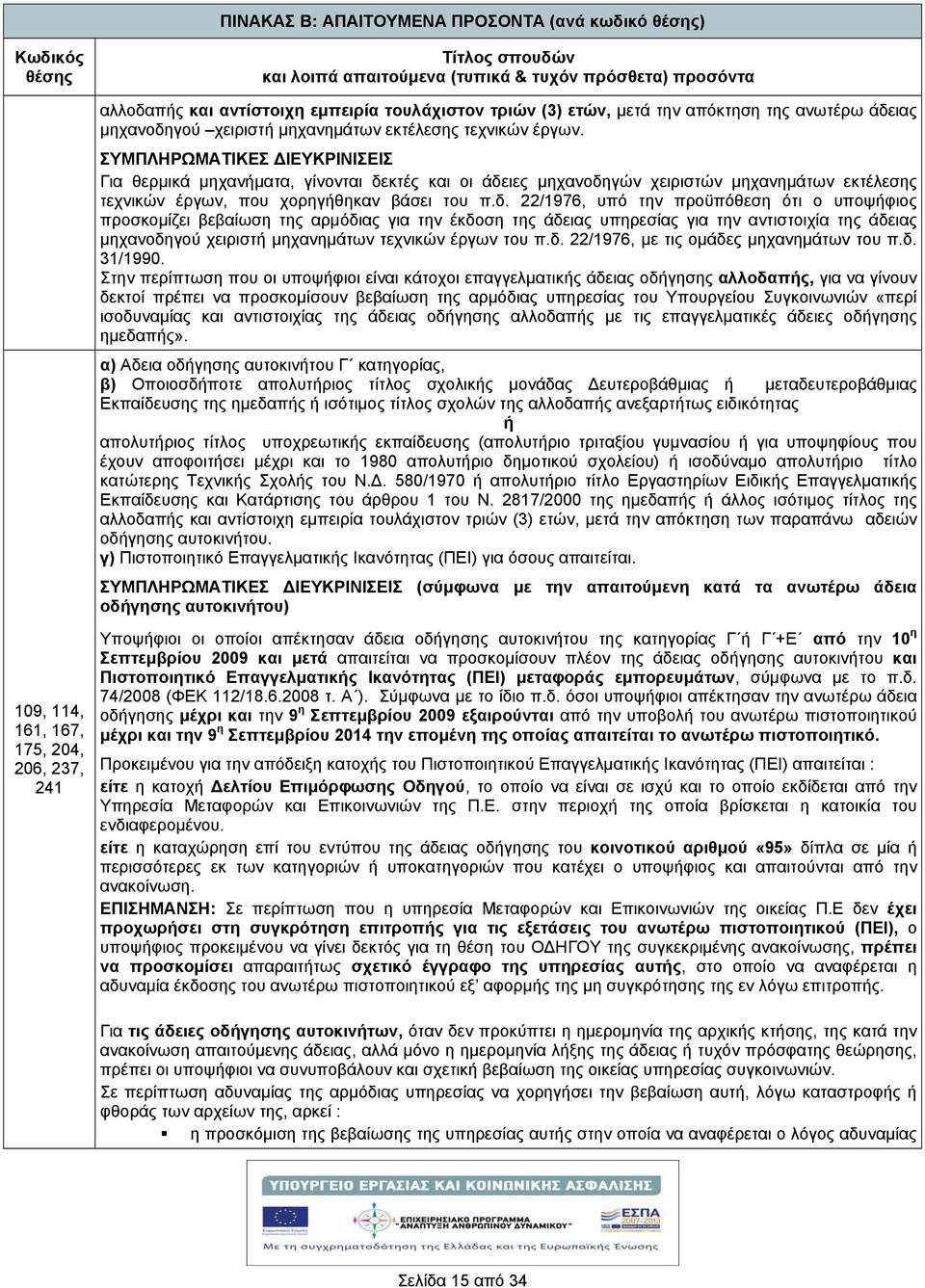 ΣΥΜΠΛΗΡΩΜΑΤΙΚΕΣ ΔΙΕΥΚΡΙΝΙΣΕΙΣ Για θερμικά μηχανματα, γίνονται δε
