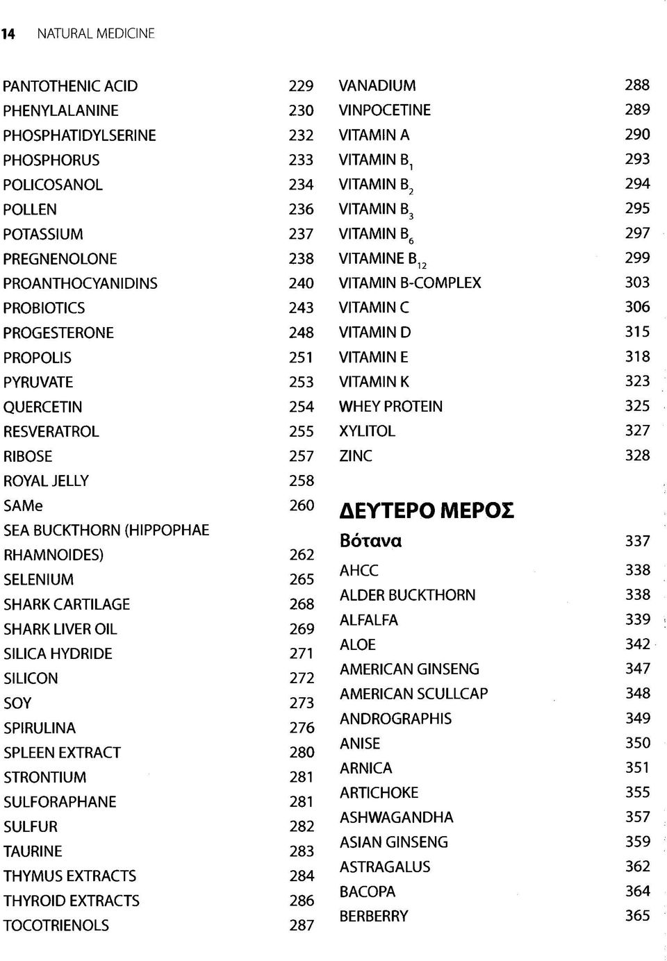 WHEY PROTEIN RESVERATROL 255 XYLITOL RIBOSE 257 ZINC ROYAL JELLY 258 SAMe 260 ΔΕΥΤΕΡΟ ΜΕΡΟΣ SEA BUCKTHORN (HIPPOPHAE RHAMNOIDES) 262 SELENIUM 265 SHARK CARTILAGE 268 SHARK LIVER OIL 269 SILICA