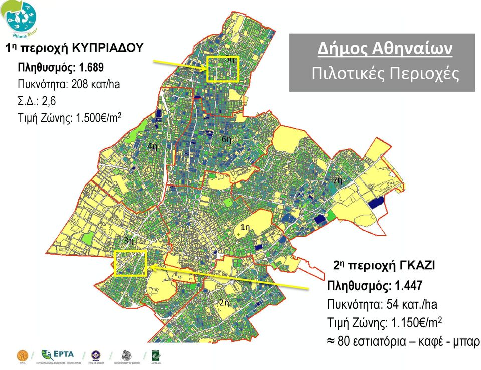 500 /m 2 Δήμος Αθηναίων Πιλοτικές Περιοχές 2 η περιοχή