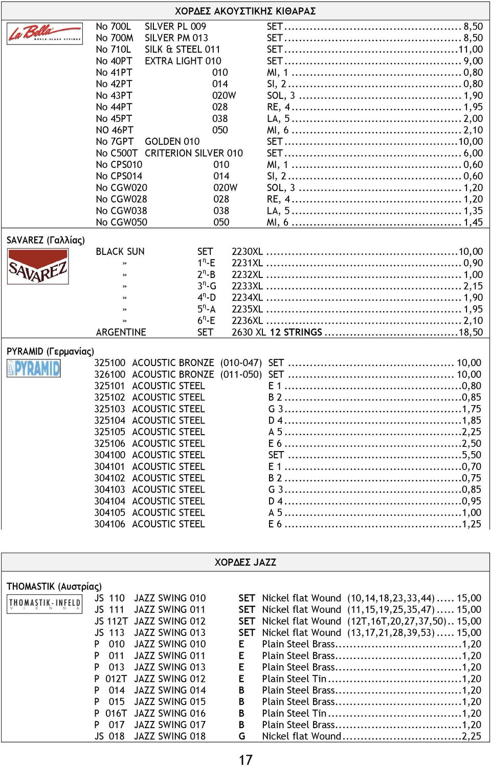 ..10,00 No C500T CRITERION SILVER 010 SET... 6,00 No CPS010 010 MI, 1... 0,60 No CPS014 014 SI, 2... 0,60 No CGW020 020W SOL, 3... 1,20 No CGW028 028 RE, 4... 1,20 No CGW038 038 LA, 5.
