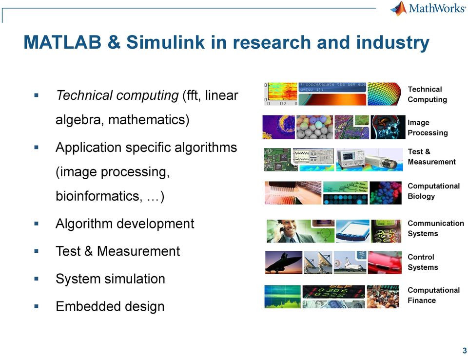 development Test & Measurement System simulation Embedded design Technical Computing Image