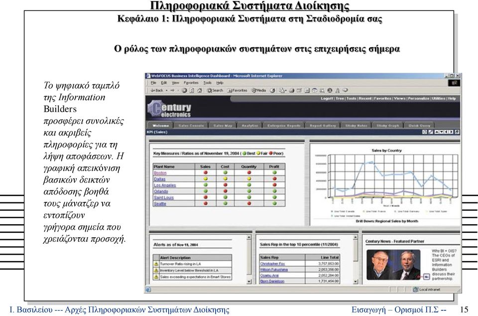 πληροφορίες για τη λήψη αποφάσεων.