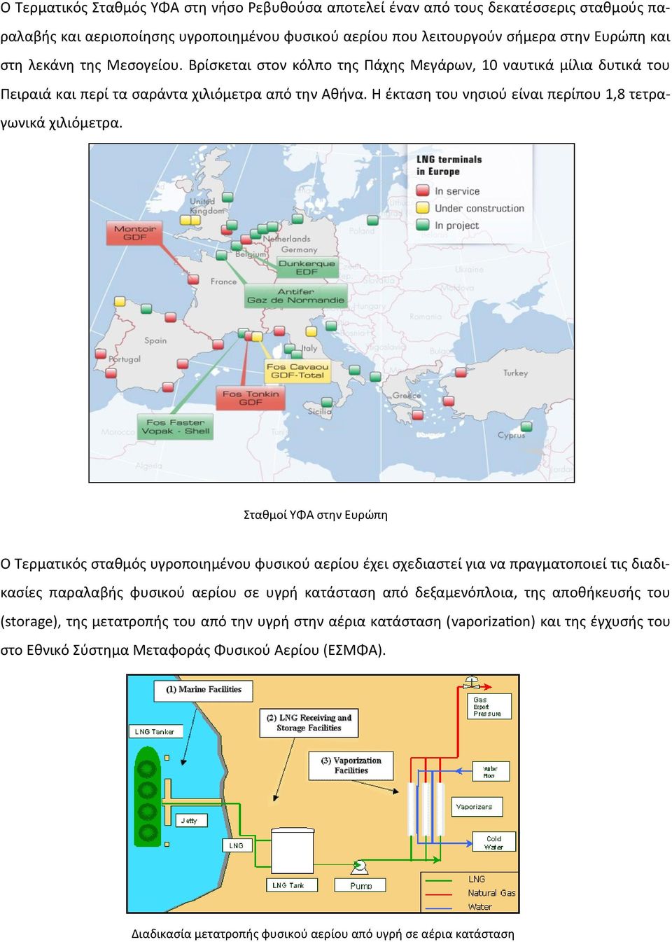 Σταθμοί ΥΦΑ στην Ευρώπη Ο Τερματικός σταθμός υγροποιημένου φυσικού αερίου έχει σχεδιαστεί για να πραγματοποιεί τις διαδικασίες παραλαβής φυσικού αερίου σε υγρή κατάσταση από δεξαμενόπλοια, της