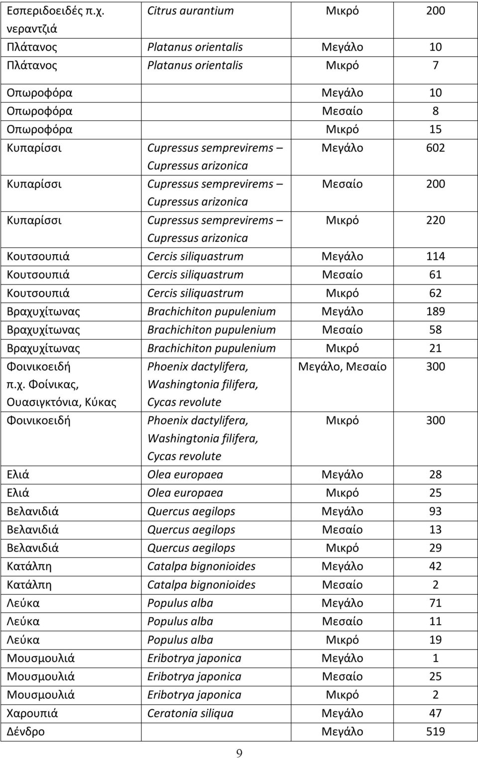 semprevirems Cupressus arizonica Κυπαρίσσι Cupressus semprevirems Cupressus arizonica 9 Μεγάλο 602 Μεσαίο 200 Κυπαρίσσι Cupressus semprevirems Μικρό 220 Cupressus arizonica Κουτσουπιά Cercis