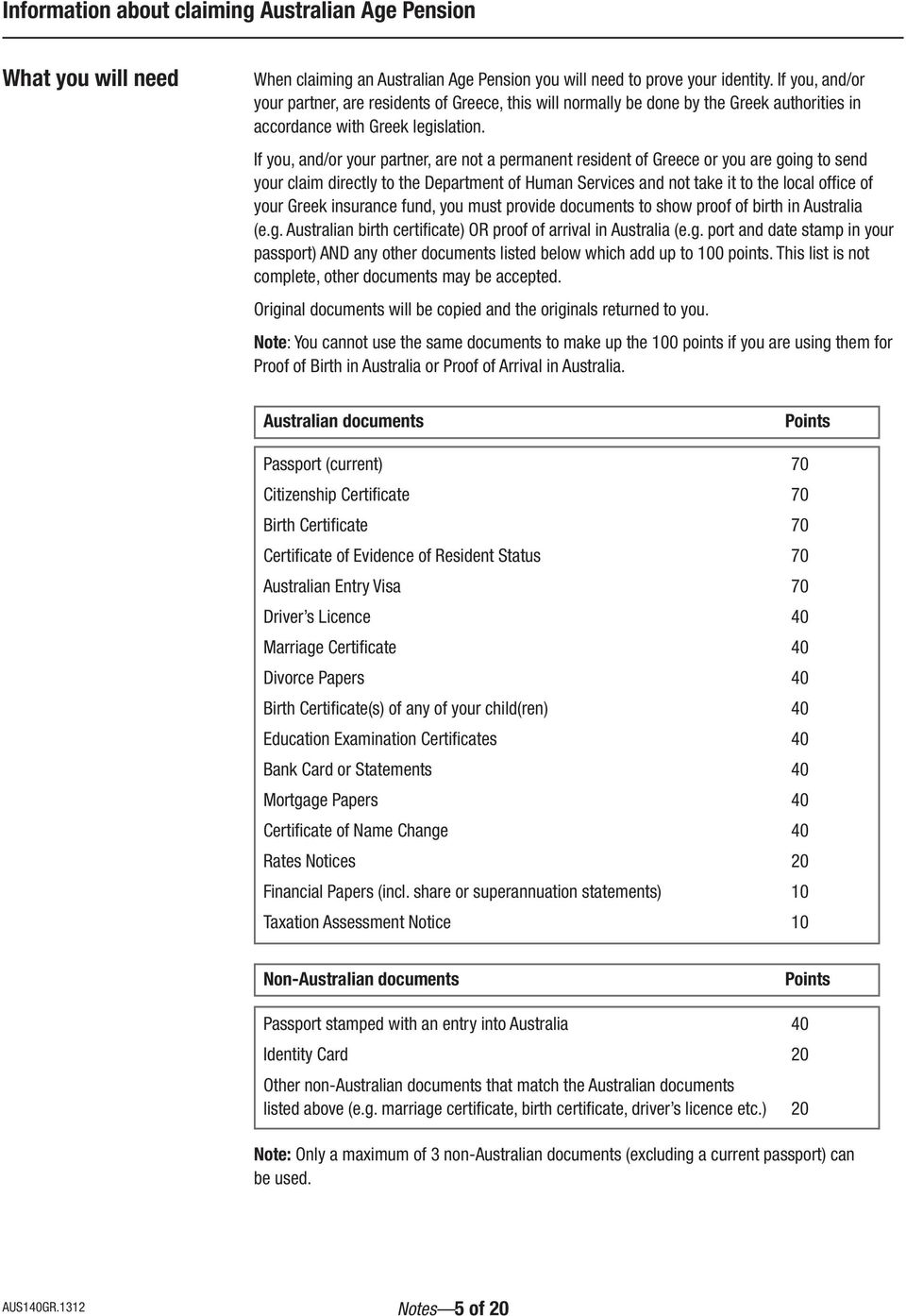 If you, and/or your partner, are not a permanent resident of Greece or you are going to send your claim directly to the Department of Human Services and not take it to the local office of your Greek