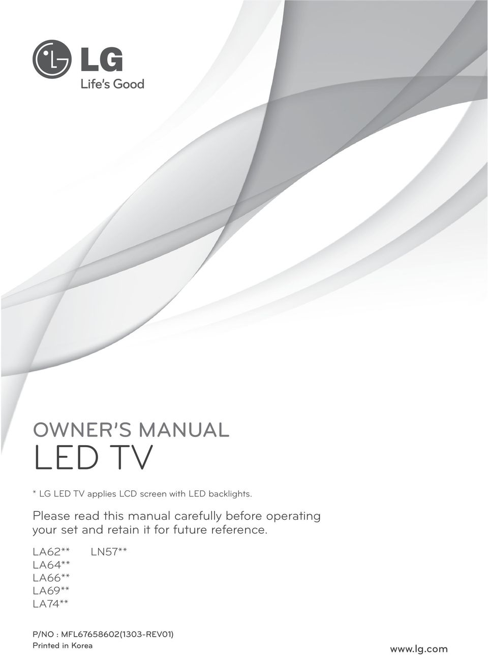 Please read this manual carefully before operating your set and