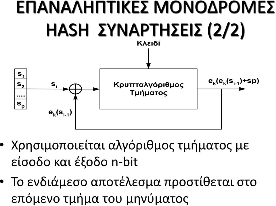 )+sp) Χρησιμοποιείται αλγόριθμος τμήματος με είσοδο και έξοδο