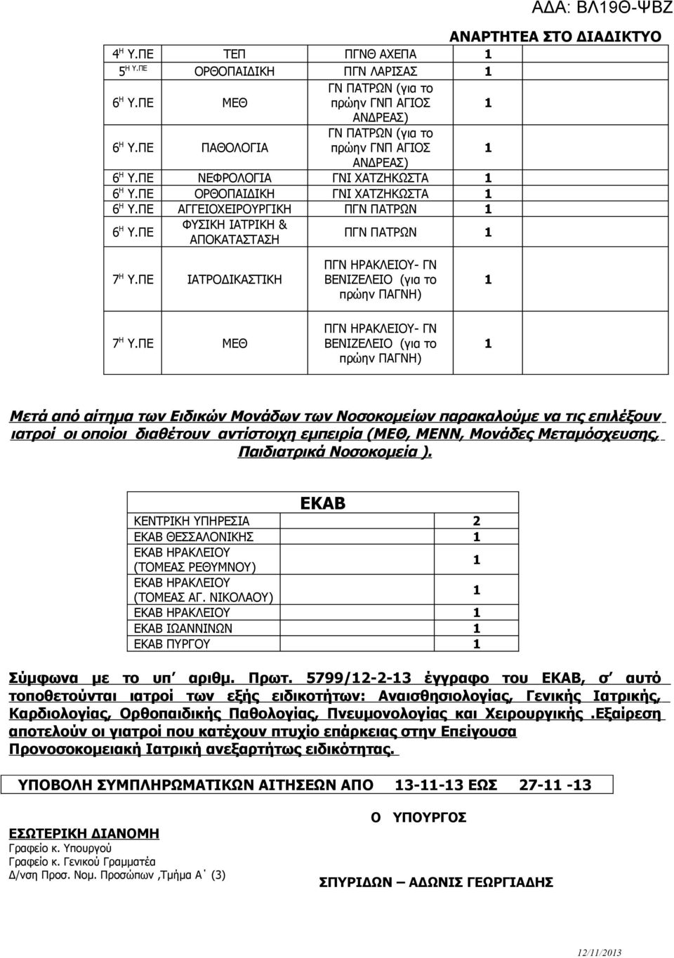 ΠΕ ΙΑΤΡΟΔΙΚΑΣΤΙΚΗ ΠΓΝ ΗΡΑΚΛΕΙΟΥ- ΓΝ ΒΕΝΙΖΕΛΕΙΟ (για το πρώην ΠΑΓΝΗ) 7 Η Υ.