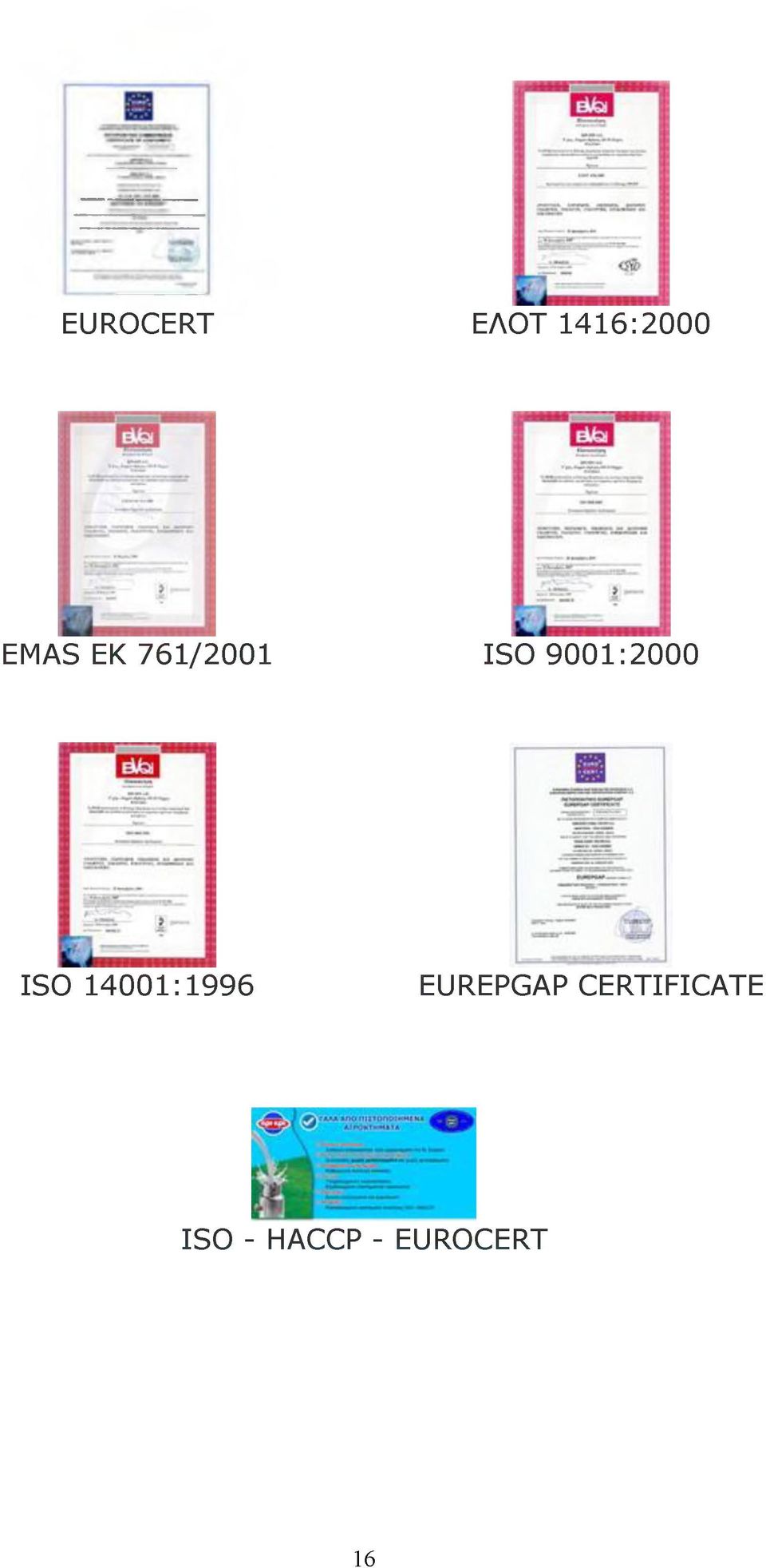 ISO 14001:1996 EUREPGAP