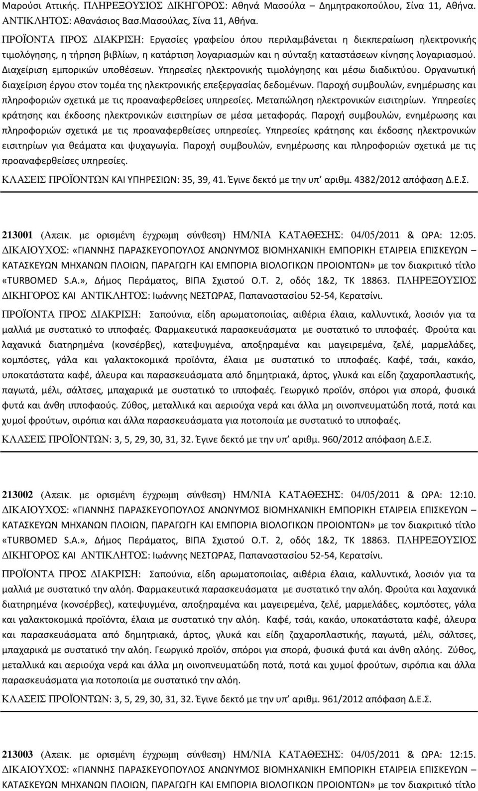 Διαχείριση εμπορικών υποθέσεων. Υπηρεσίες ηλεκτρονικής τιμολόγησης και μέσω διαδικτύου. Οργανωτική διαχείριση έργου στον τομέα της ηλεκτρονικής επεξεργασίας δεδομένων.