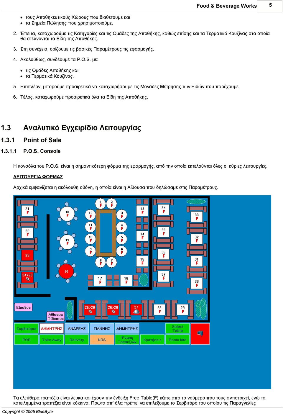 Στη συνέχεια, ορίζουµε τις βασικές Παραµέτρους τις εφαρµογής. 4. Ακολούθως, συνδέουµε τα P.O.S. µε: τις Οµάδες Αποθήκης και τα Τερµατικά Κουζίνας. 5.
