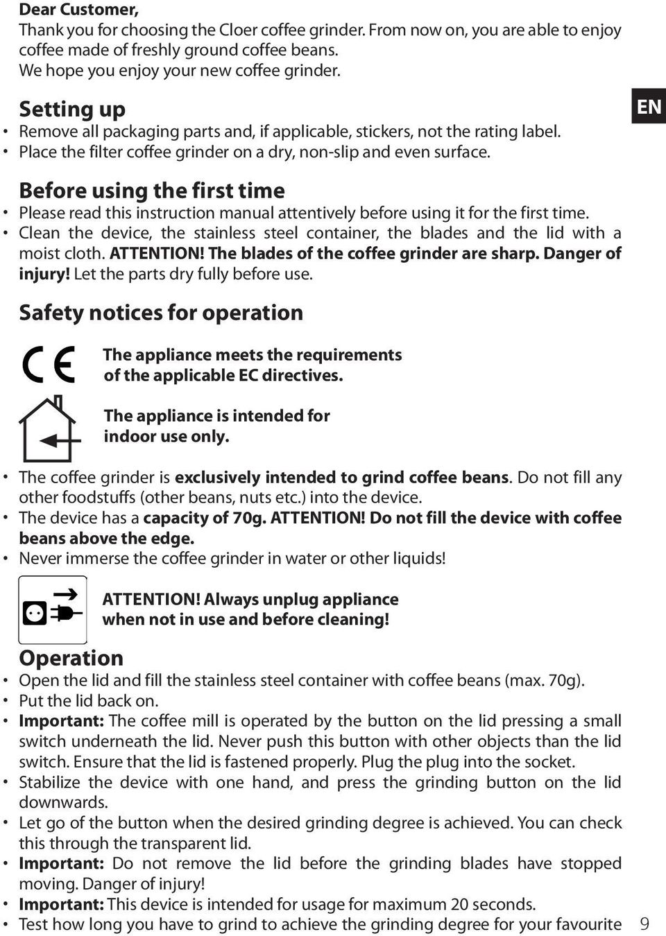 Before using the first time Please read this instruction manual attentively before using it for the first time.