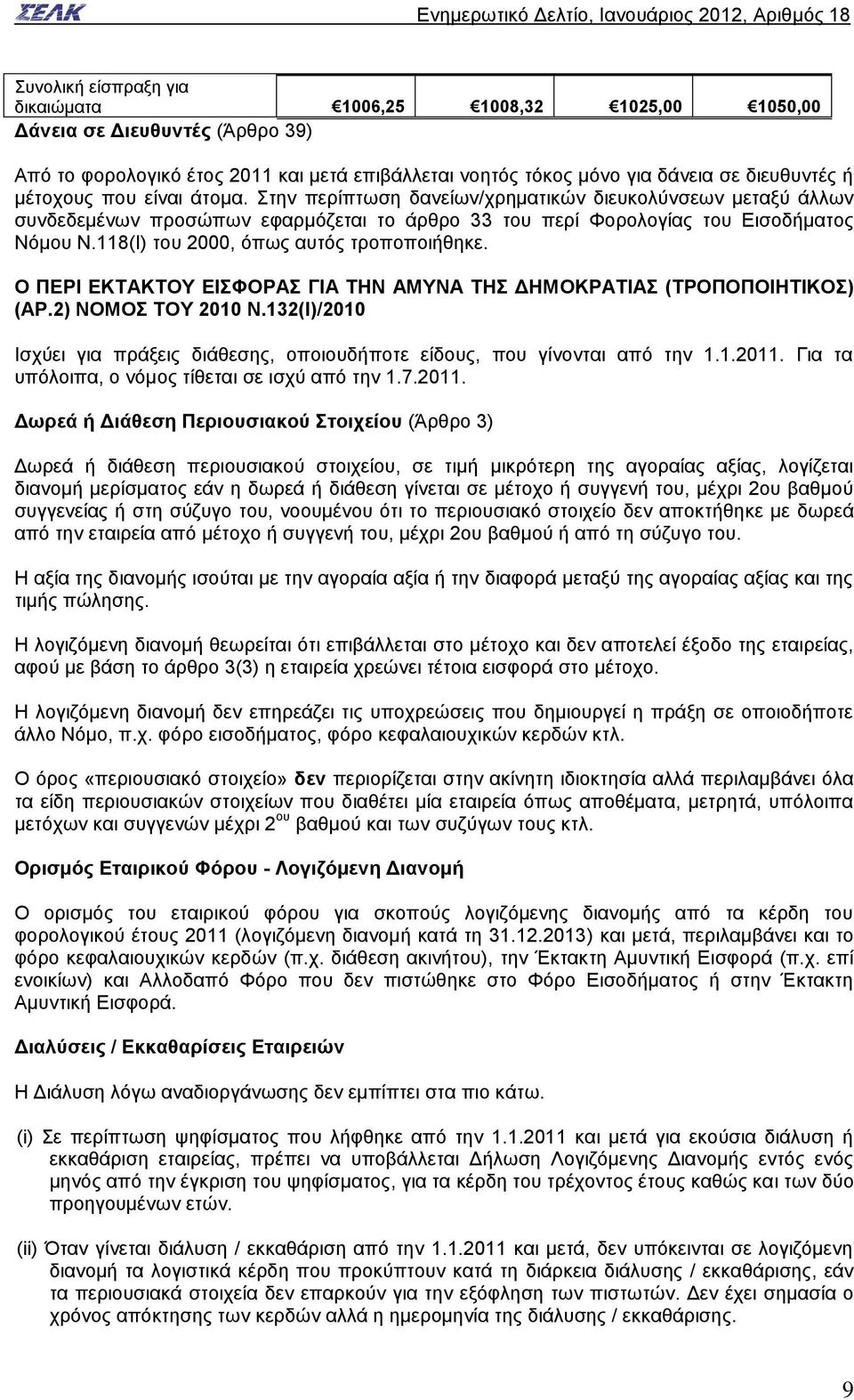 118(Ι) του 2000, όπως αυτός τροποποιήθηκε. Ο ΠΕΡΙ ΕΚΤΑΚΤΟΥ ΕΙΣΦΟΡΑΣ ΓΙΑ ΤΗΝ ΑΜΥΝΑ ΤΗΣ ΔΗΜΟΚΡΑΤΙΑΣ (ΤΡΟΠΟΠΟΙΗΤΙΚΟΣ) (ΑΡ.2) ΝΟΜΟΣ ΤΟΥ 2010 Ν.