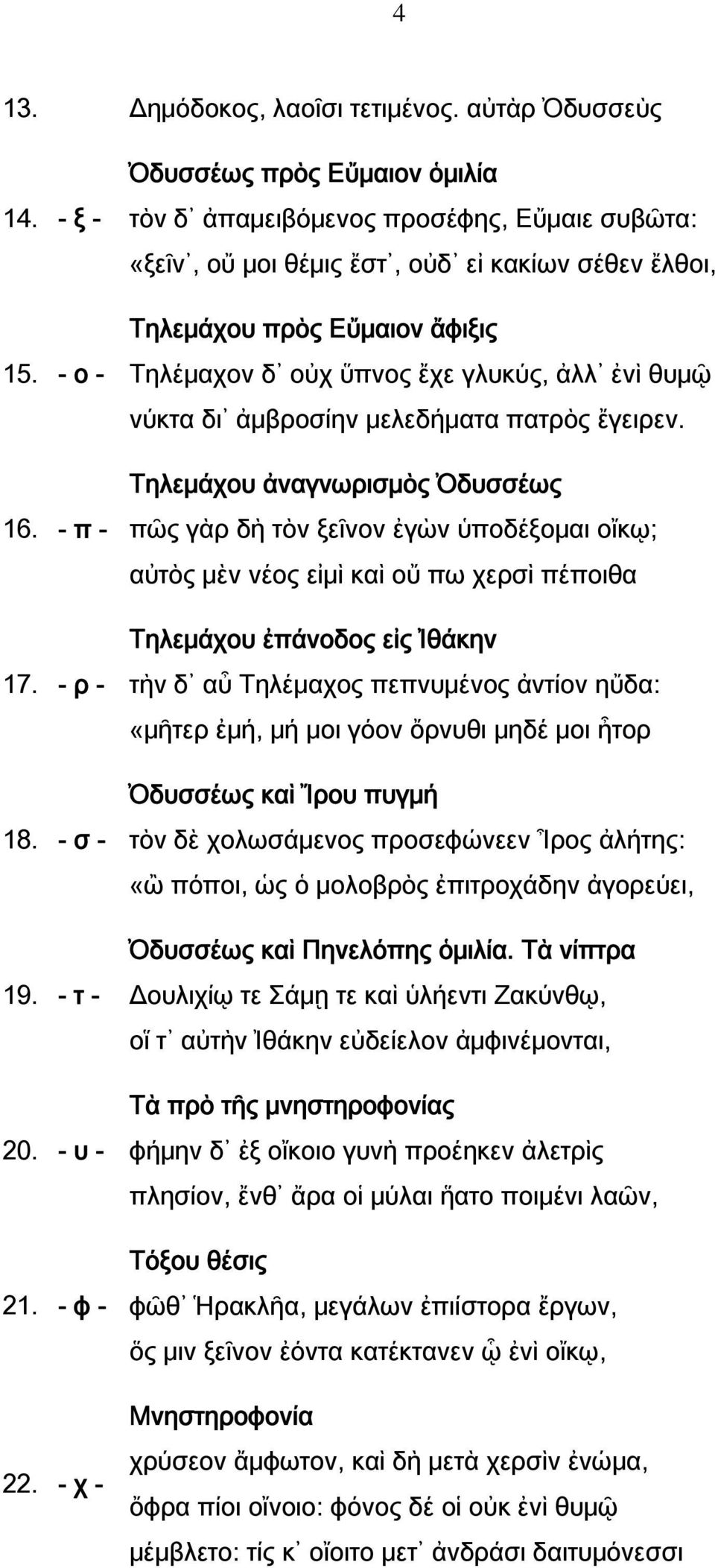 ἐνὶ θυμῷ νύκτα δι ἀμβροσίην μελεδήματα πατρὸς ἔγειρεν.