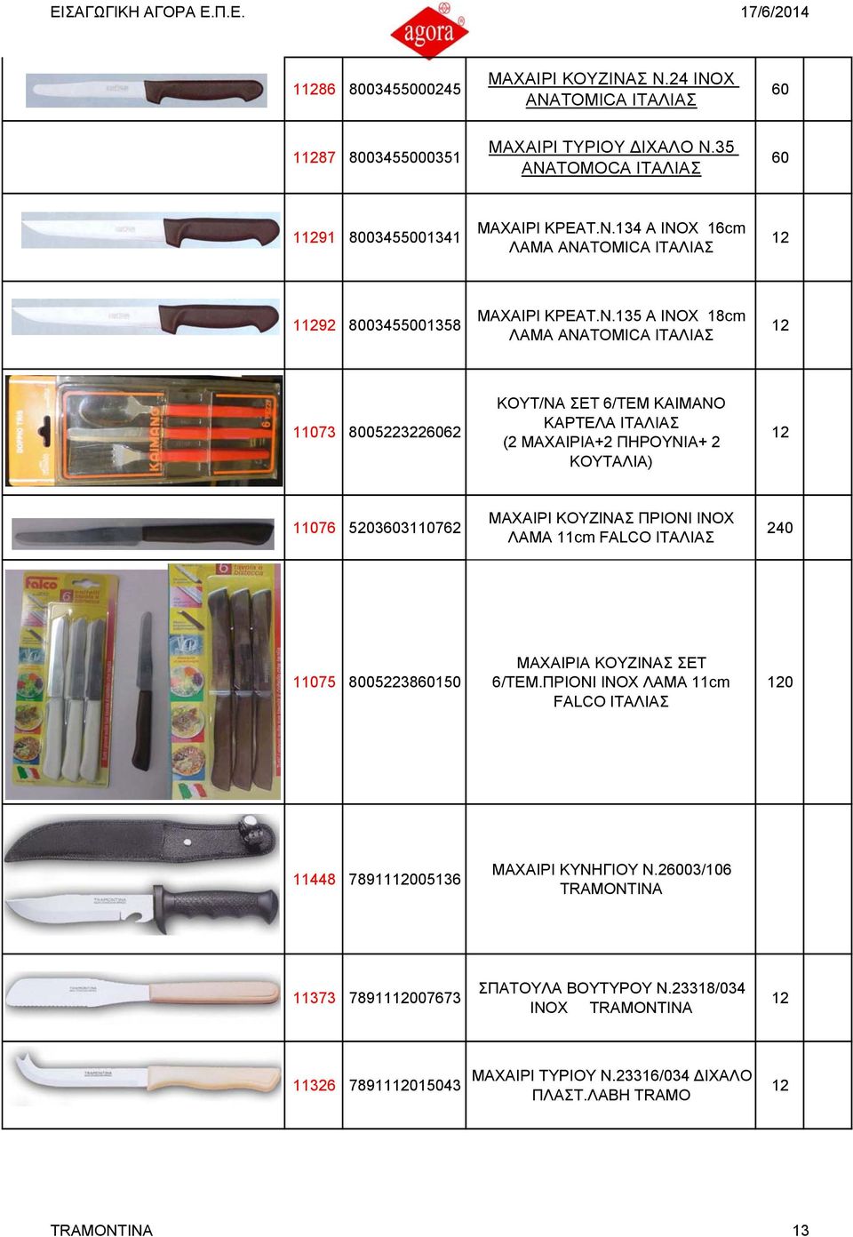 ΠΡΙΟΝΙ ΙΝΟΧ ΛΑΜΑ 11cm FALCO ITAΛΙΑΣ 240 11075 80052238150 ΜΑΧΑΙΡΙΑ ΚΟΥΖΙΝΑΣ ΣΕΤ /ΤΕΜ.ΠΡΙΟΝΙ ΙΝΟΧ ΛΑΜΑ 11cm FALCO ΙΤΑΛΙΑΣ 0 11448 7891100513 ΜΑΧΑΙΡΙ ΚΥΝΗΓΙΟΥ Ν.