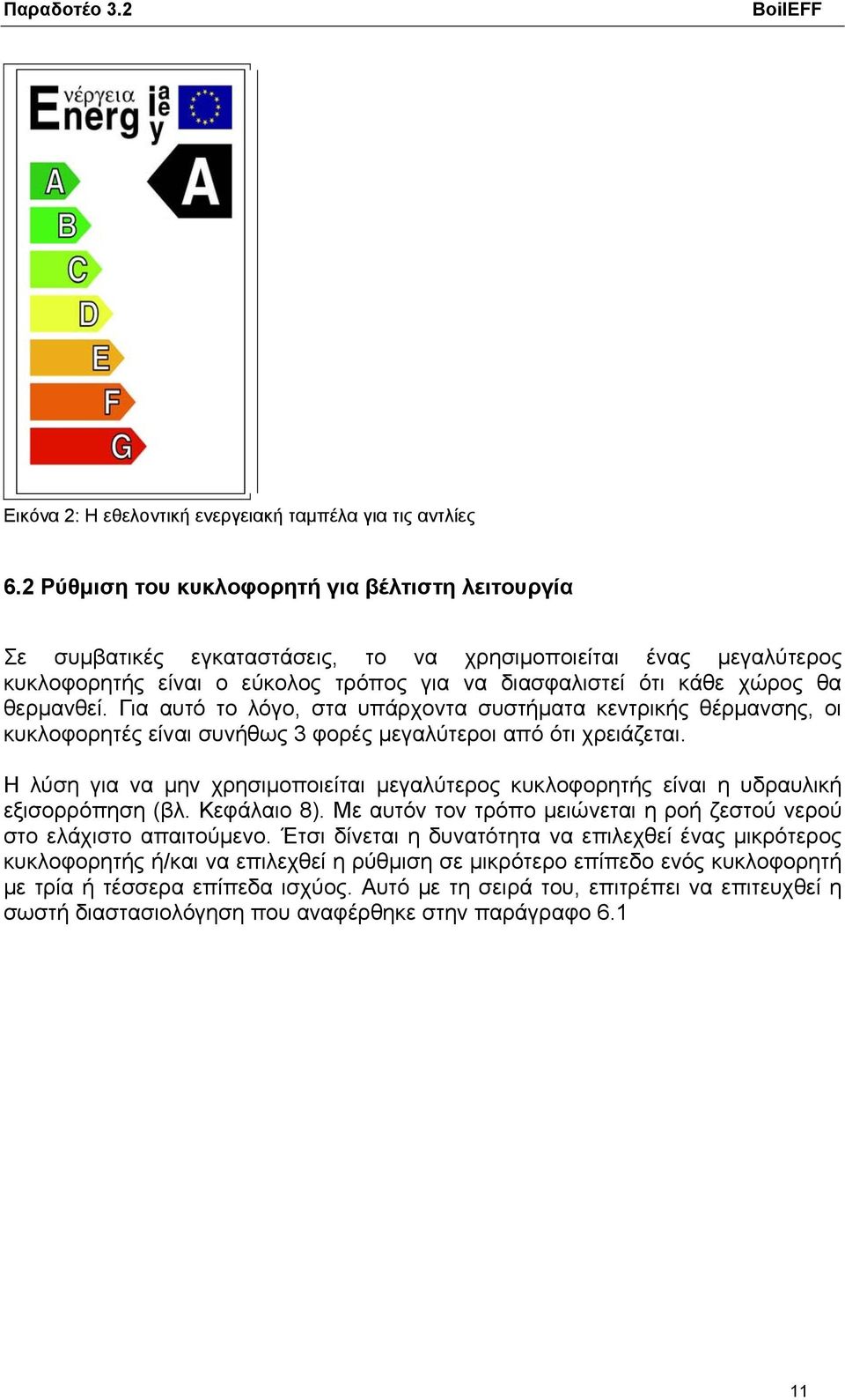 θερμανθεί. Για αυτό το λόγο, στα υπάρχοντα συστήματα κεντρικής θέρμανσης, οι κυκλοφορητές είναι συνήθως 3 φορές μεγαλύτεροι από ότι χρειάζεται.