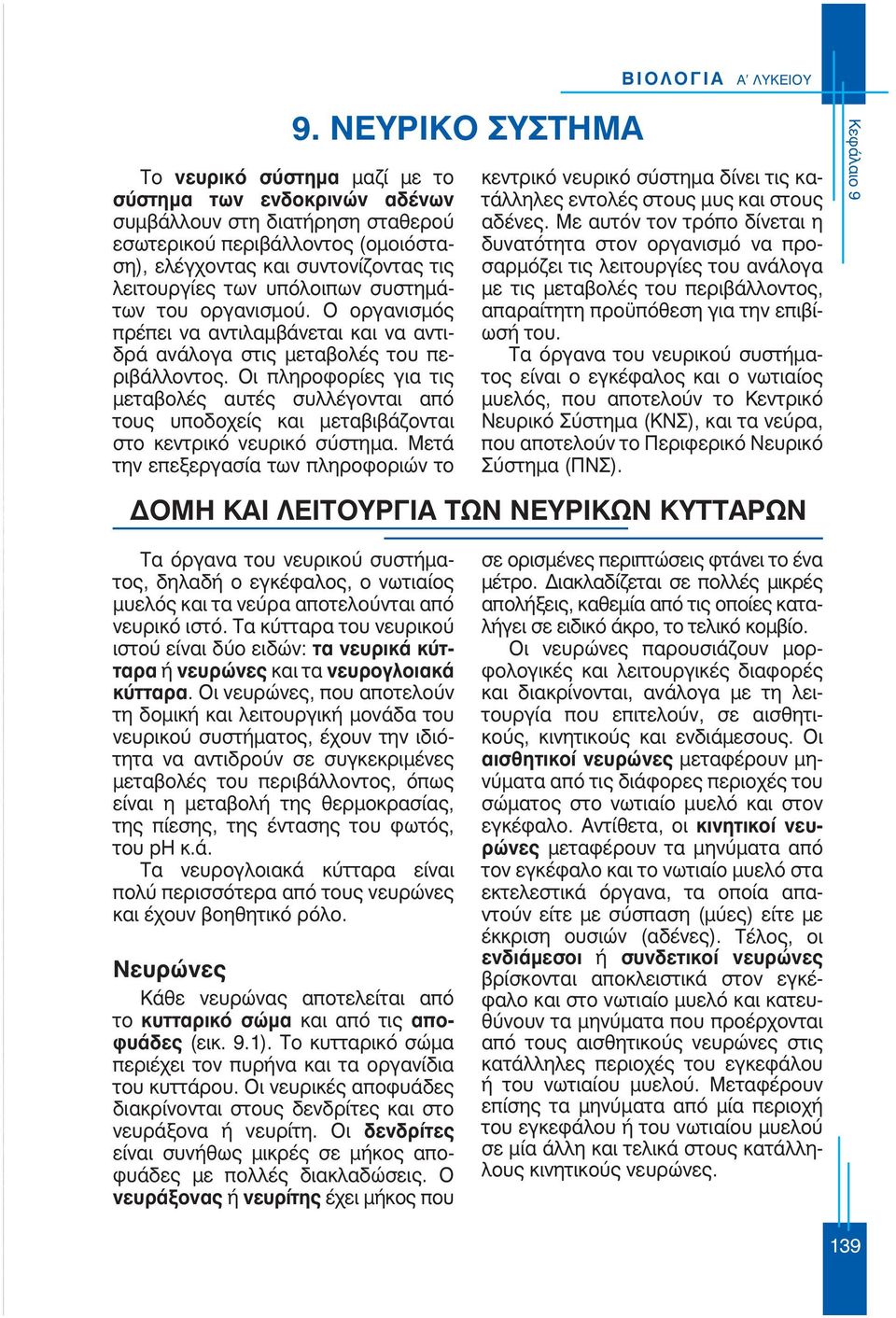 Οι πληροφορίες για τις μεταβολές αυτές συλλέγονται από τους υποδοχείς και μεταβιβάζονται στο κεντρικό νευρικό σύστημα. Μετά την επεξεργασία των πληροφοριών το 9.